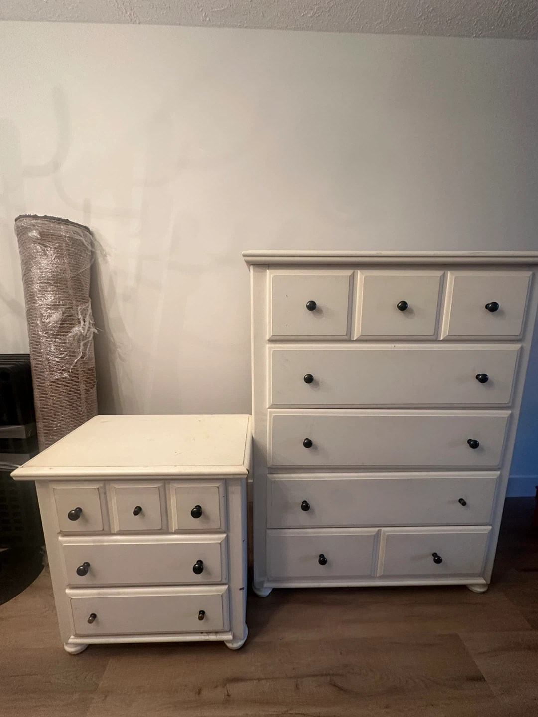 White Dresser & Side Table Set