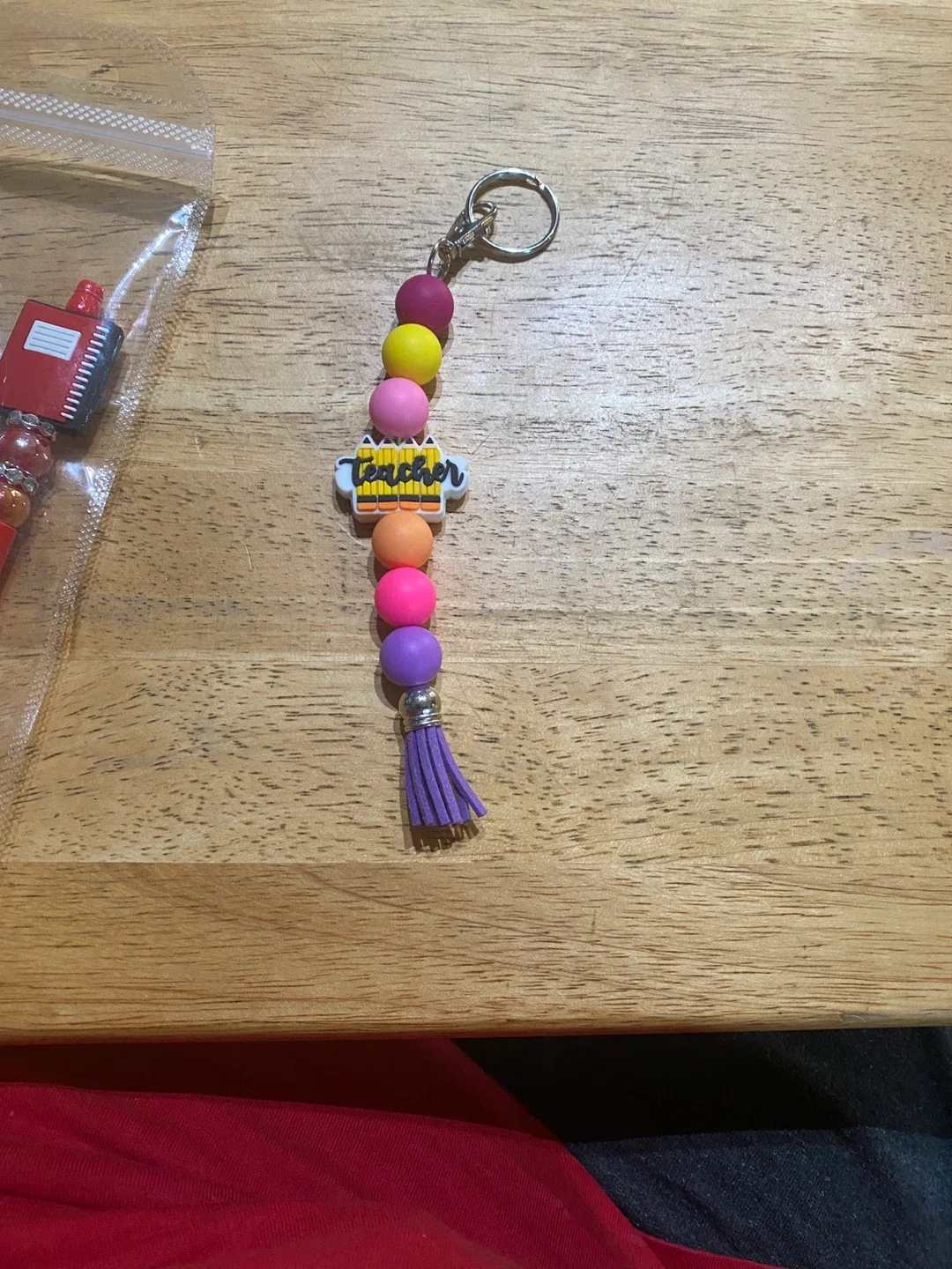 Handmade Teacher Keychain & Pen image indicator(2)