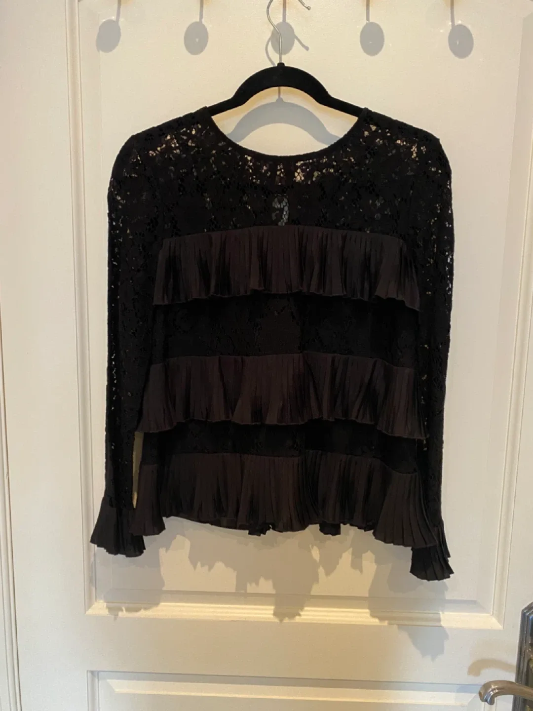 Black Lace Ruffle Blouse thumbnail