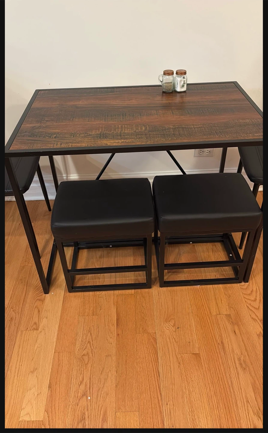 5-Piece Dining Table Set with 2 Chairs & 2 Ottomans - photo 3
