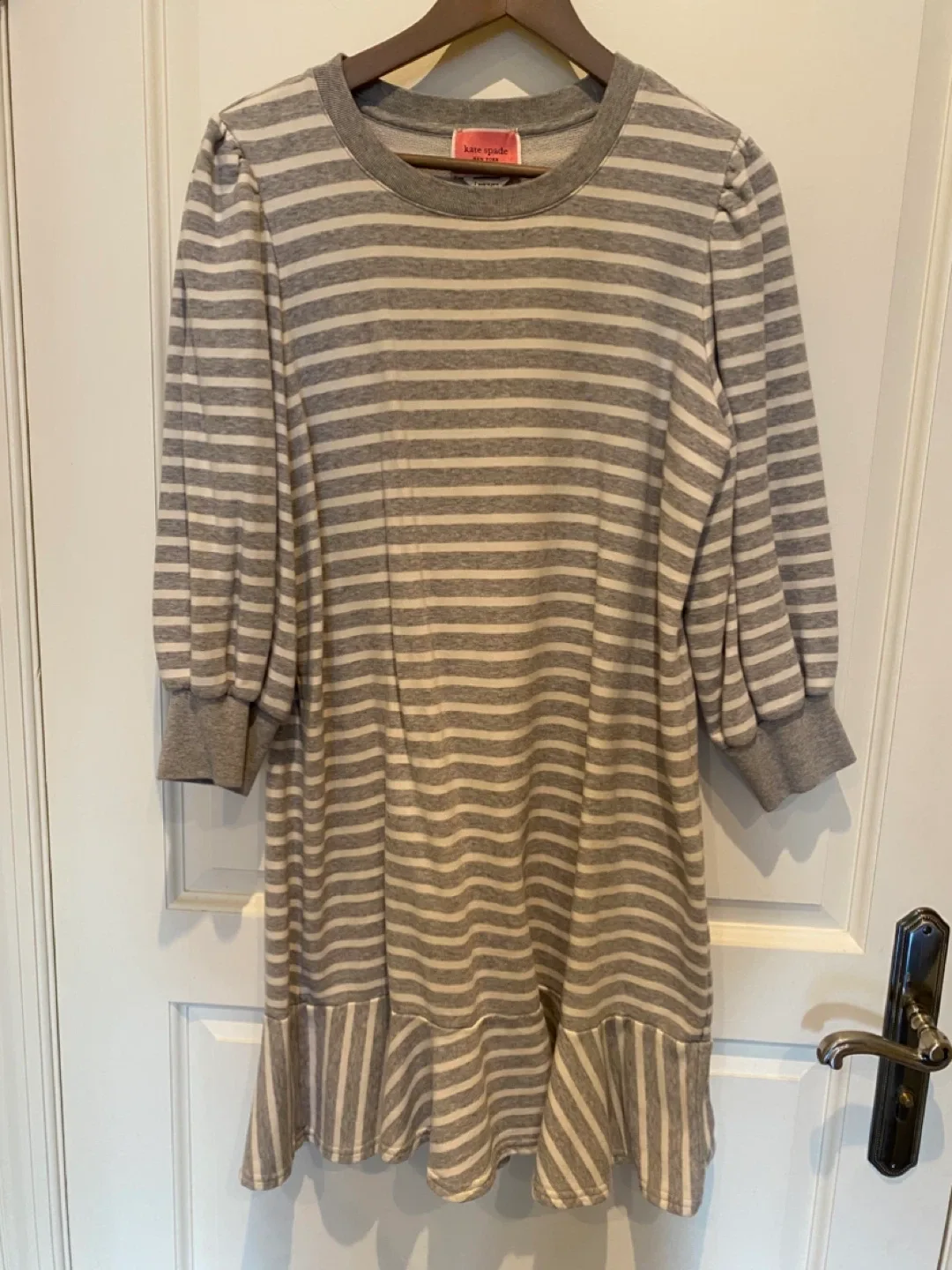 Kate Spade Grey Striped Dress thumbnail