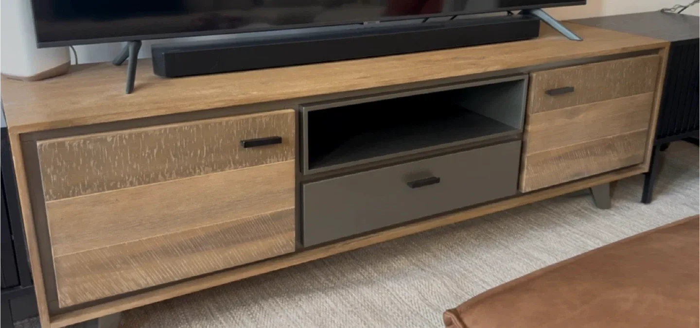 Structube Wood and Grey TV Stand thumbnail