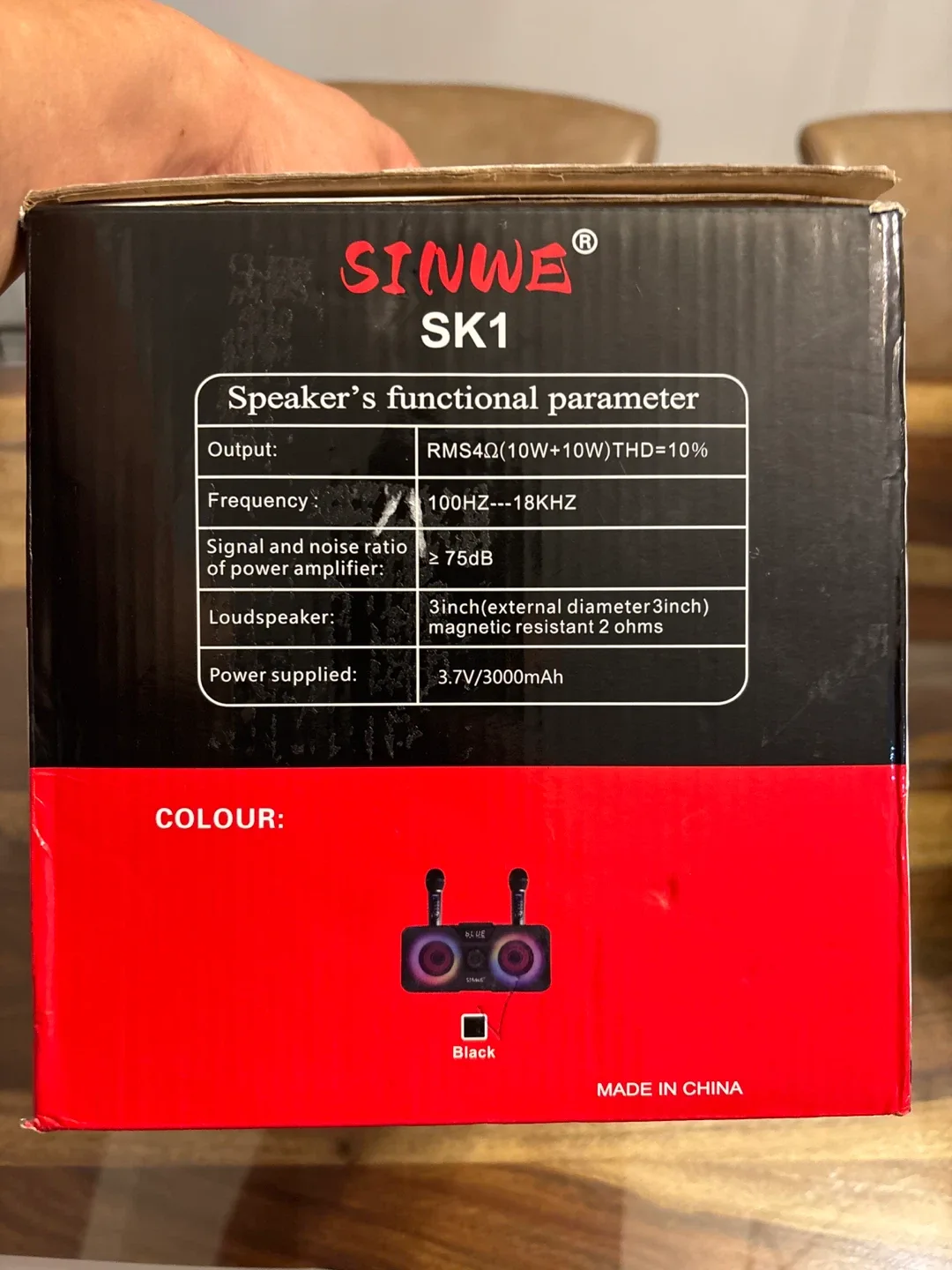 SINWE SK1 Karaoke Speaker with Microphones - Black image indicator(3)
