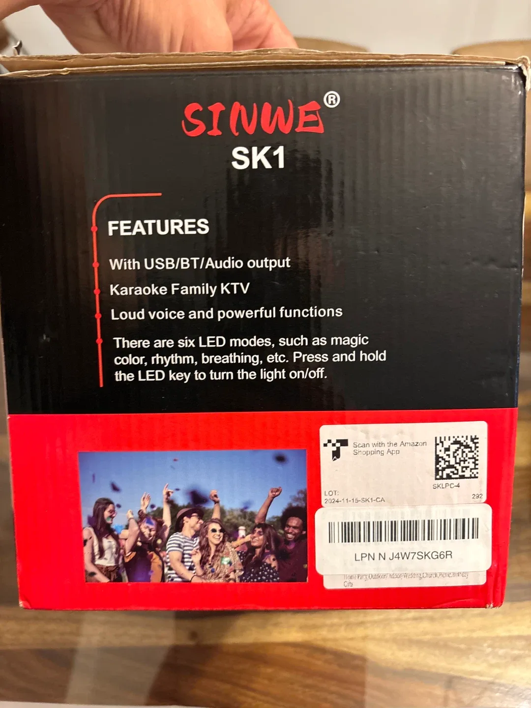 SINWE SK1 Karaoke Speaker with Microphones - Black image indicator(2)