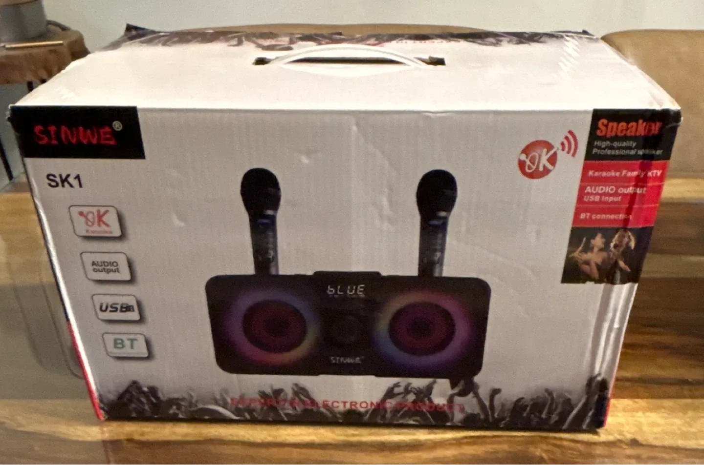 SINWE SK1 Karaoke Speaker with Microphones - Black