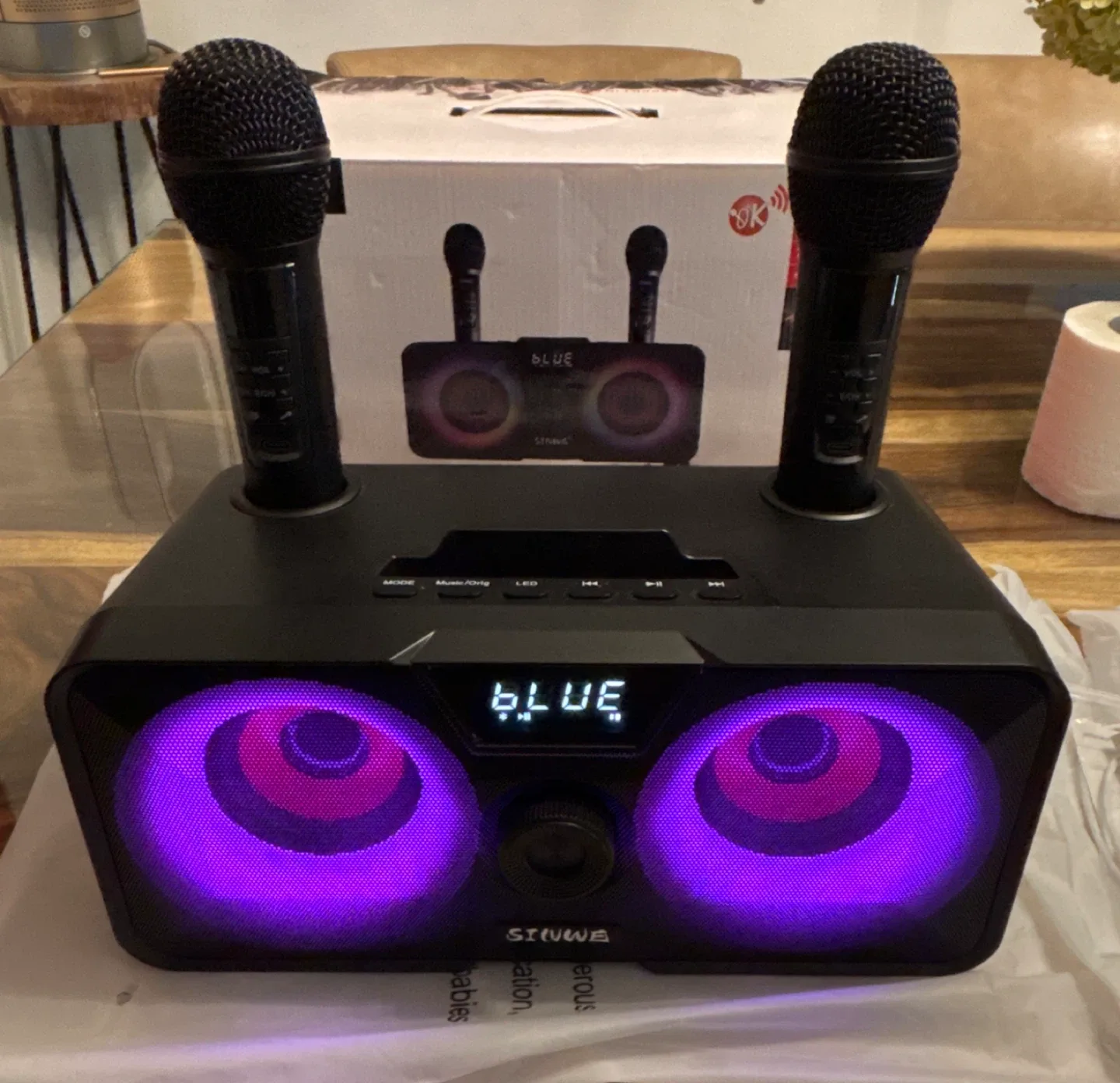 SINWE SK1 Karaoke Speaker with Microphones - Black image indicator(4)