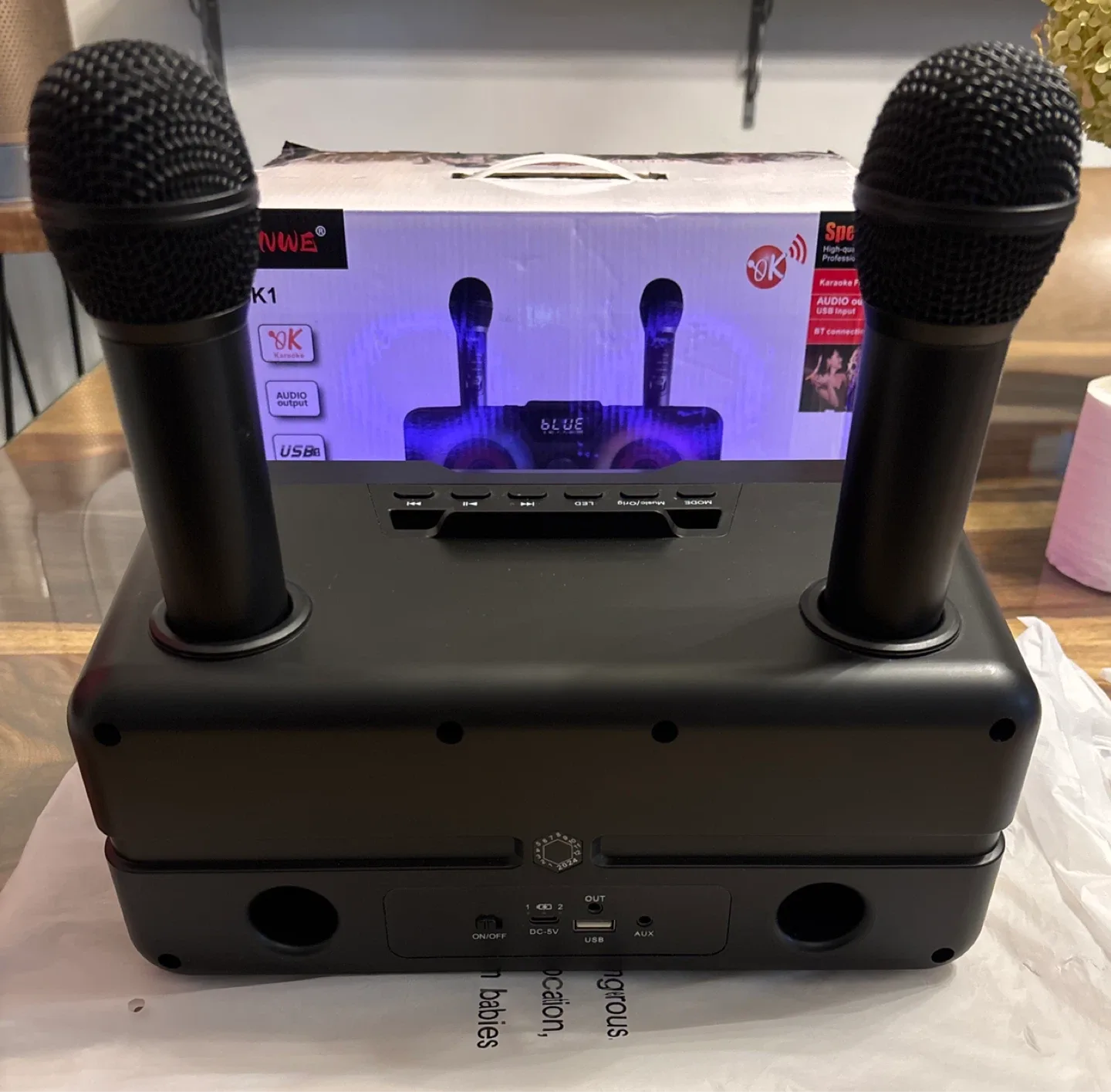 SINWE SK1 Karaoke Speaker with Microphones - Black image indicator(6)