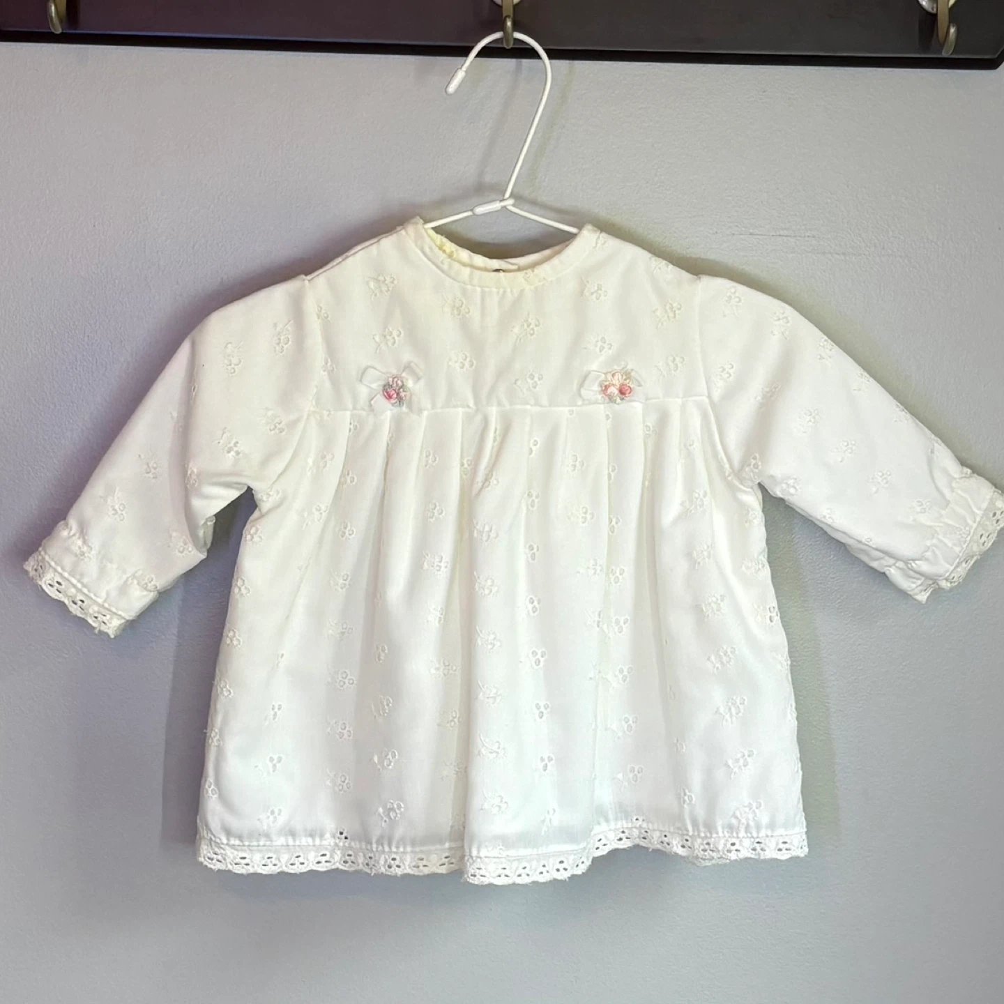 Vintage 1982 Baby Care Eyelet Lace Top Toddler Sz 12-18M Baby