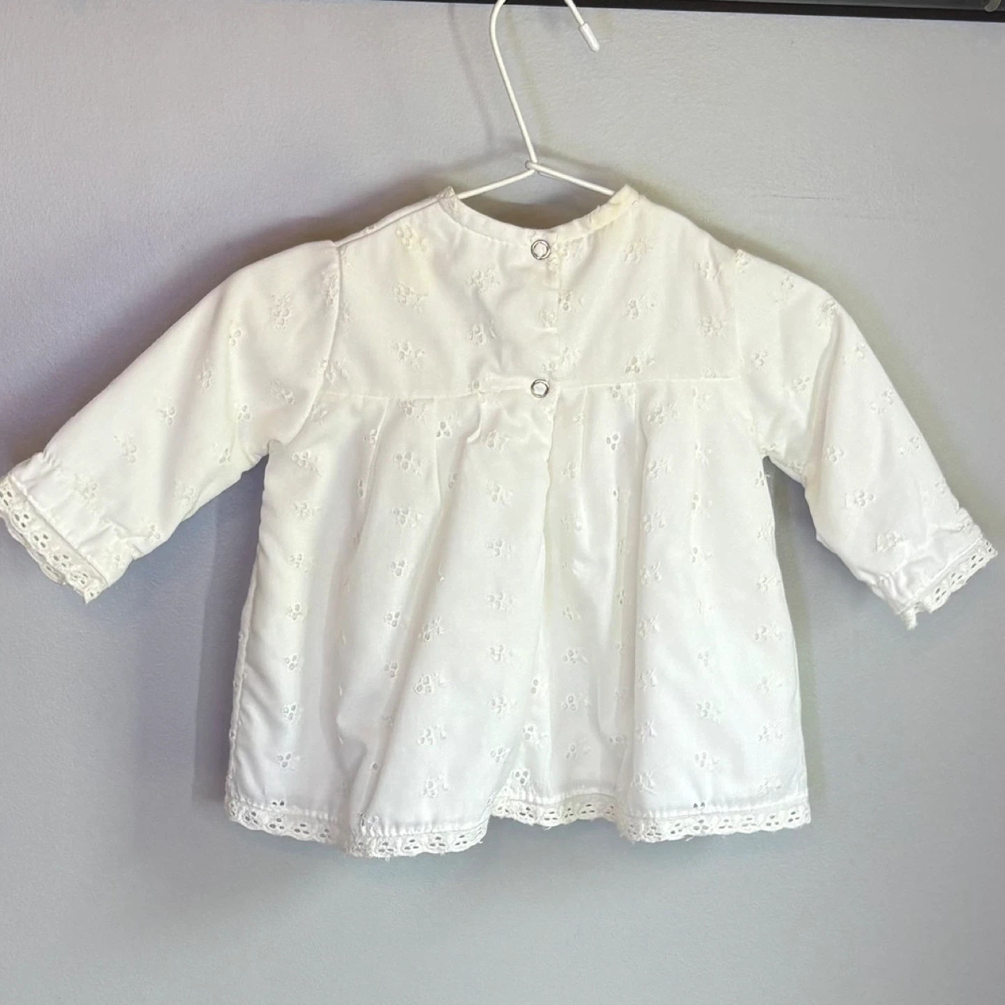 Vintage 1982 Baby Care Eyelet Lace Top Toddler Sz 12-18M Baby - photo 3