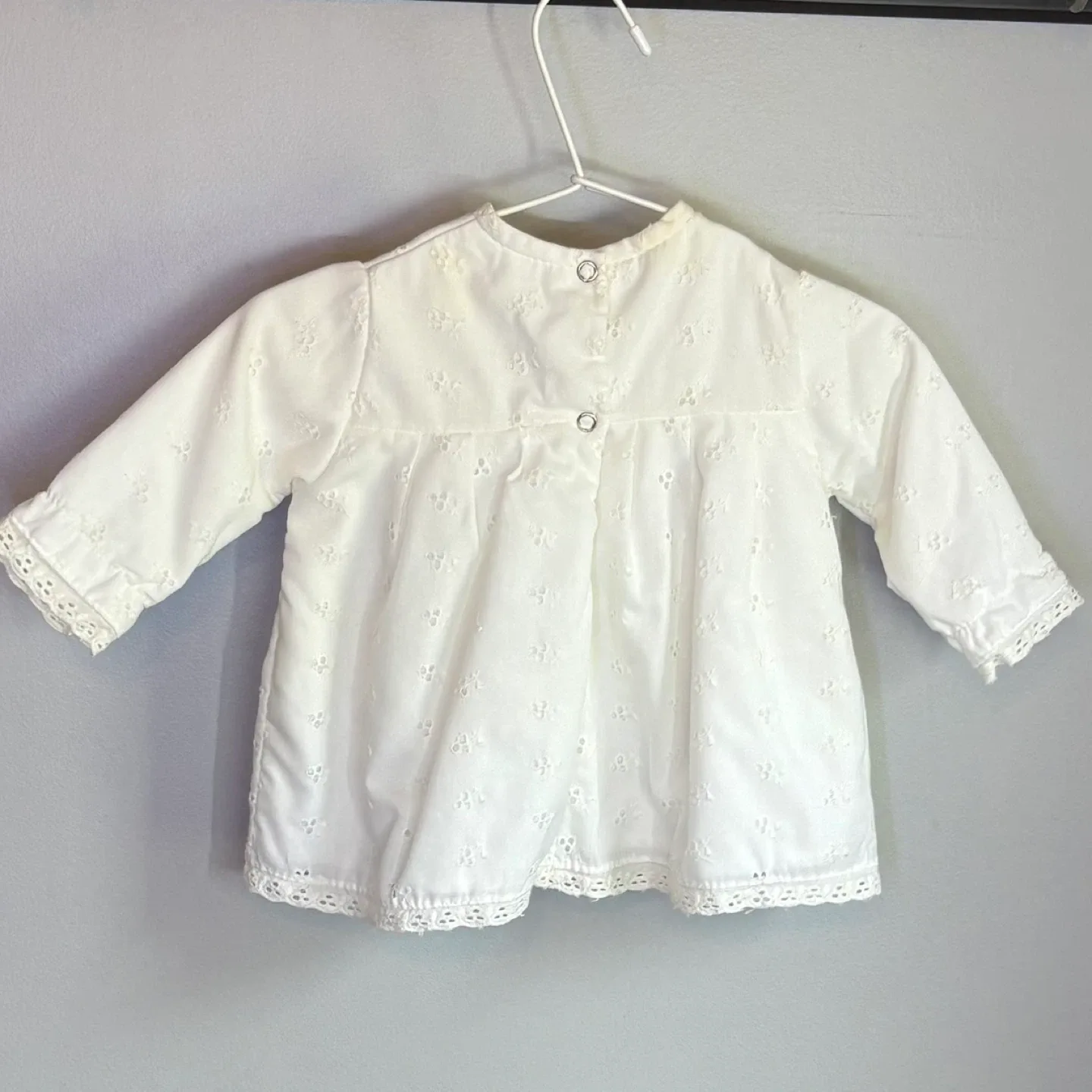 Vintage 1982 Baby Care Eyelet Lace Top Toddler Sz 12-18M Baby image indicator(3)