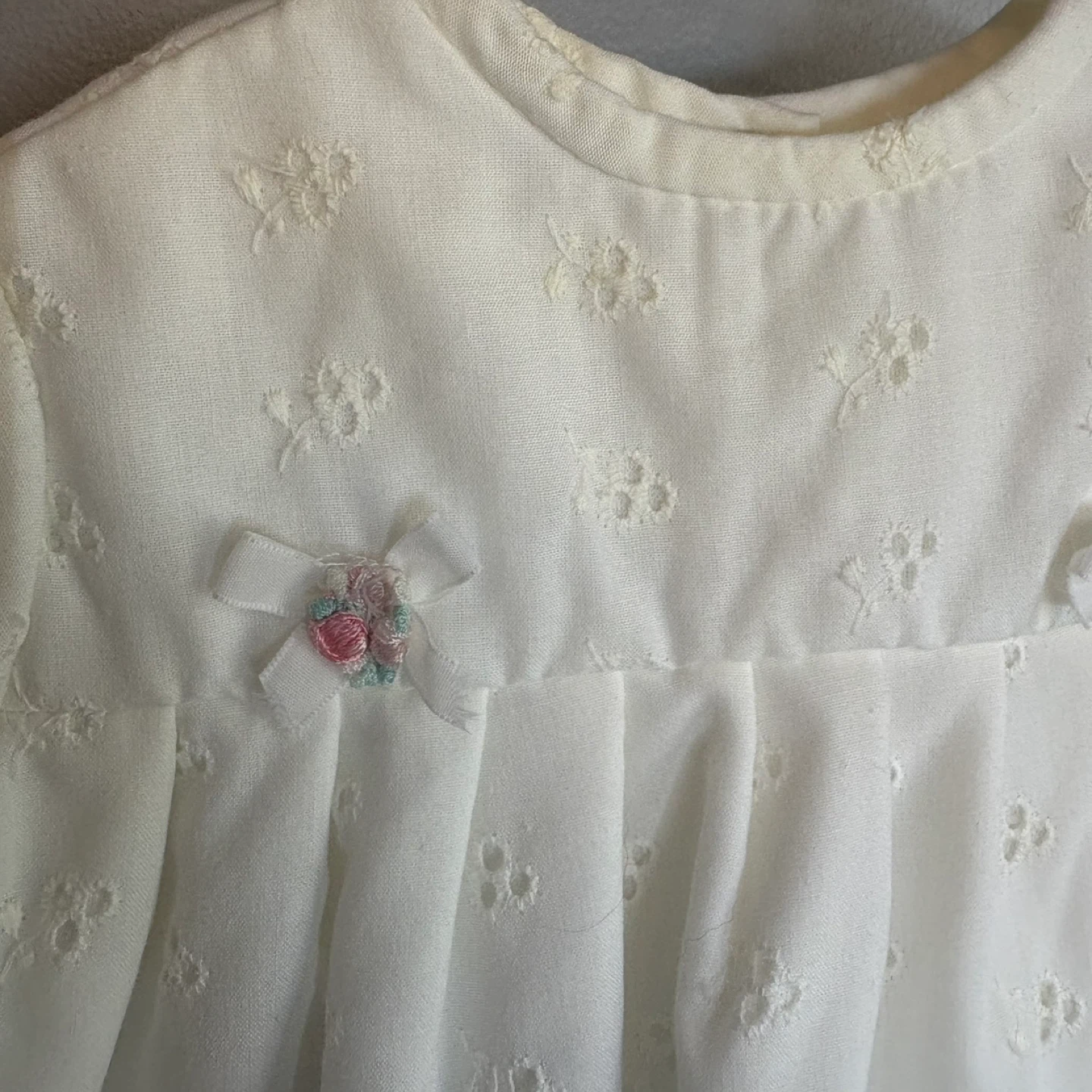 Vintage 1982 Baby Care Eyelet Lace Top Toddler Sz 12-18M Baby - photo 2