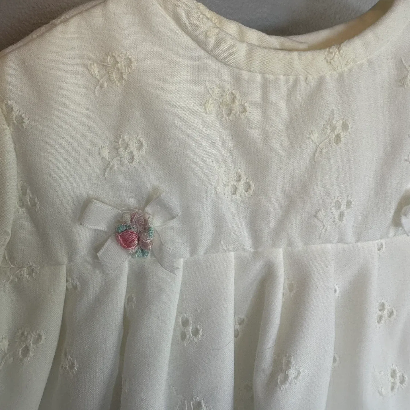 Vintage 1982 Baby Care Eyelet Lace Top Toddler Sz 12-18M Baby image indicator(2)
