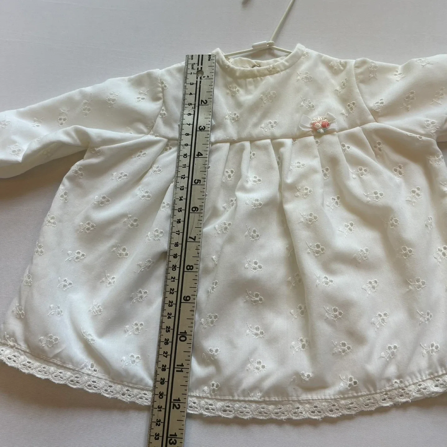 Vintage 1982 Baby Care Eyelet Lace Top Toddler Sz 12-18M Baby image indicator(9)