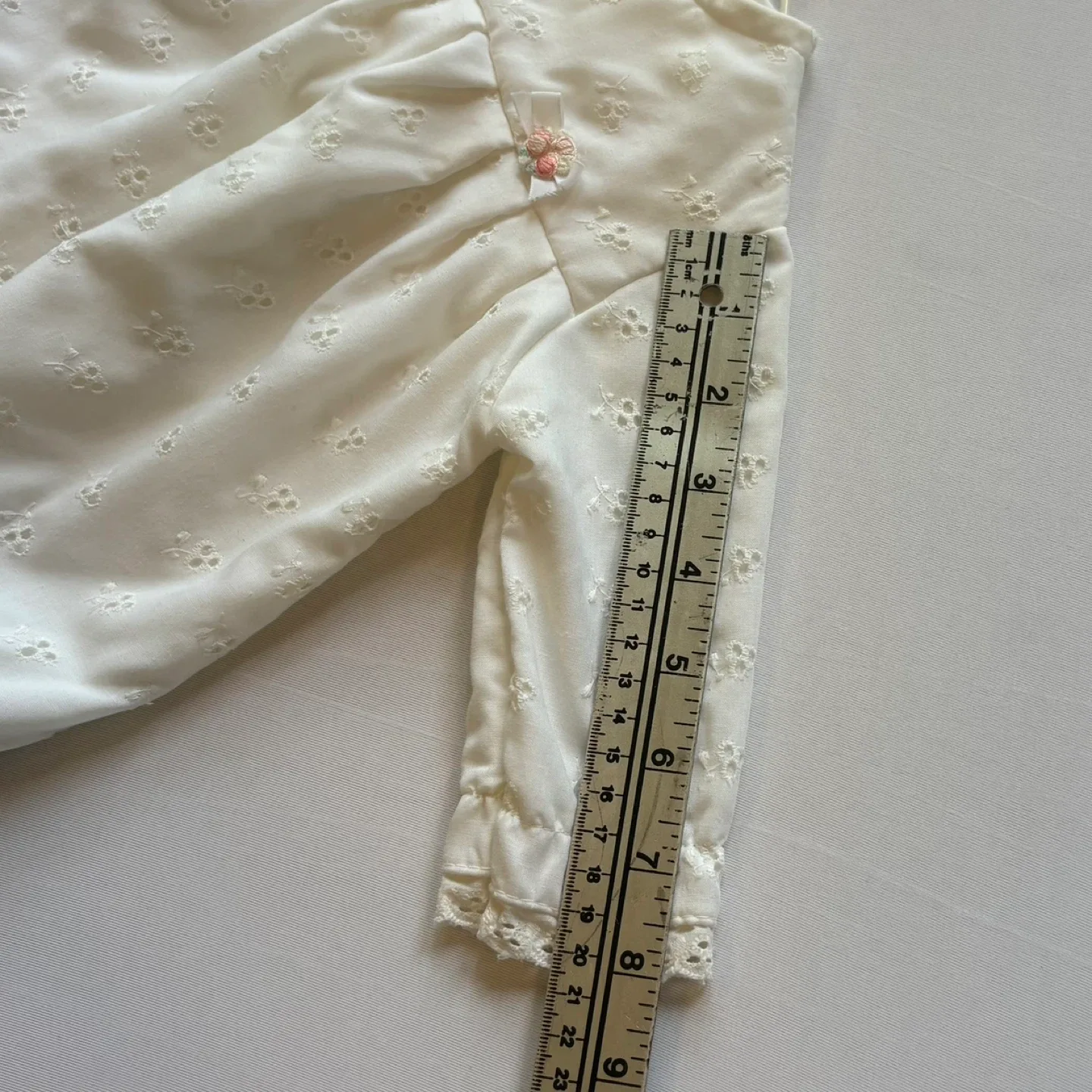 Vintage 1982 Baby Care Eyelet Lace Top Toddler Sz 12-18M Baby image indicator(10)