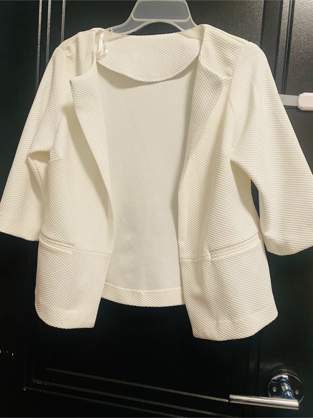 White Textured Blazer - Size M thumbnail