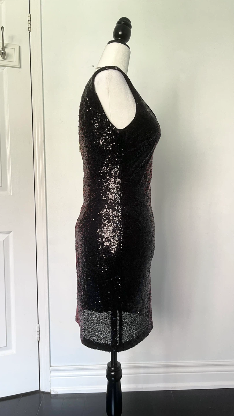 Sequin Sleeveless Dress - Red & Black - photo 3