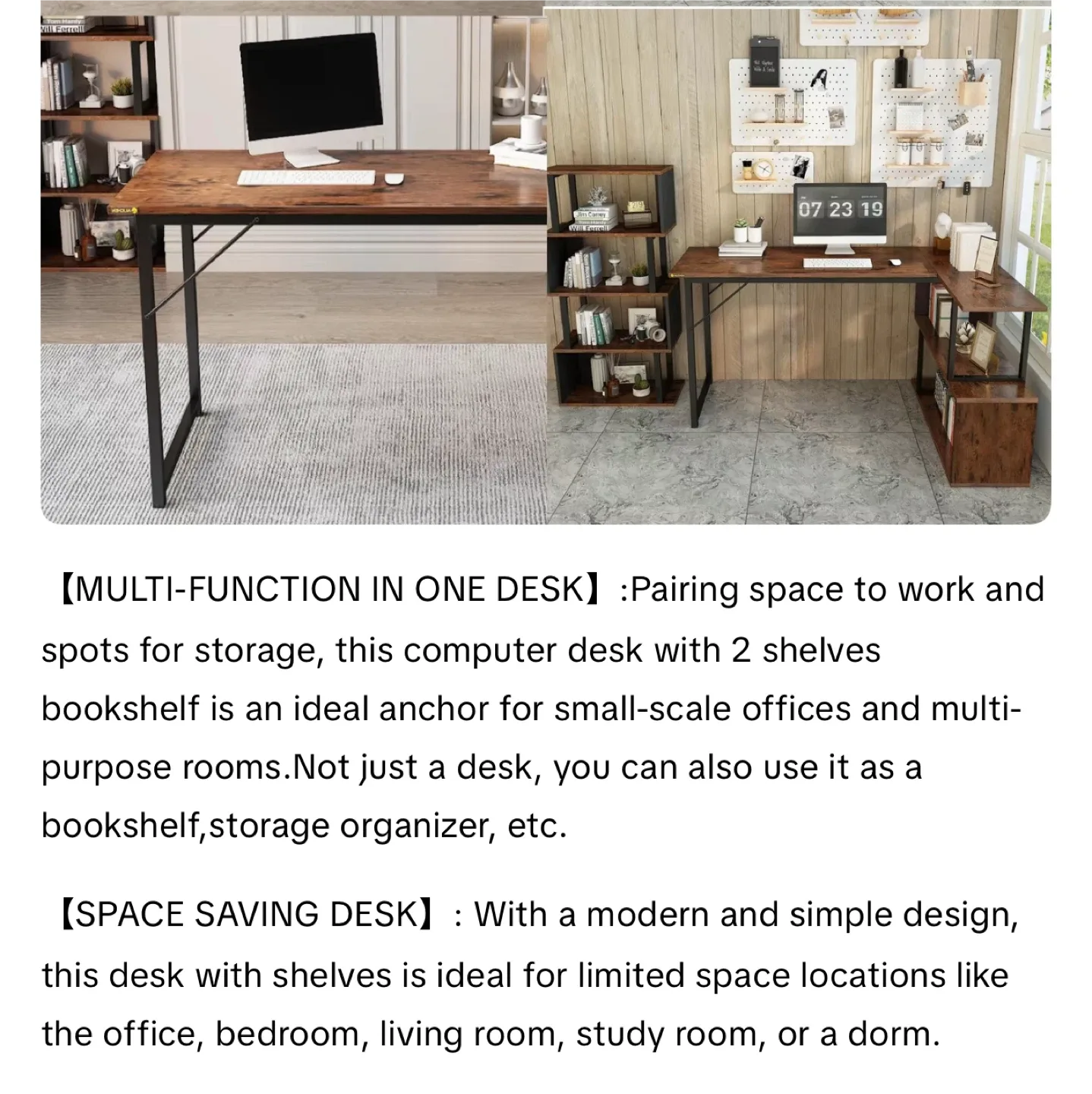 L Shaped Computer Desk with Shelves image indicator(5)