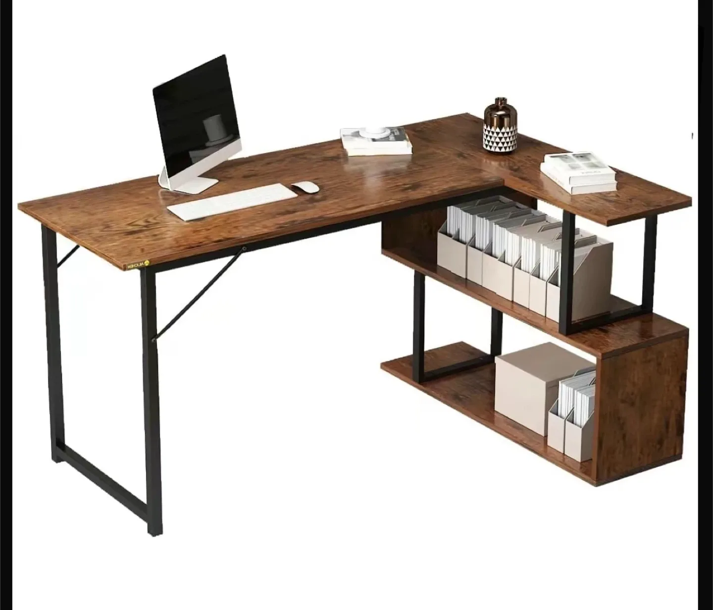 L Shaped Computer Desk with Shelves image indicator(9)