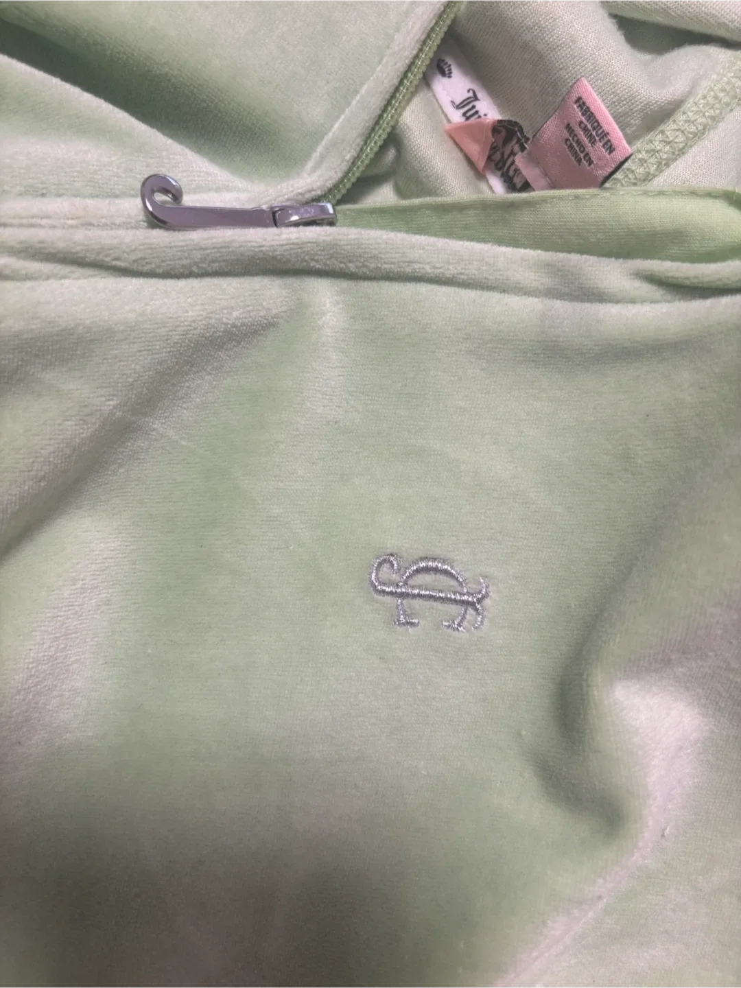 Juicy Couture Velour Hoodie - Size L (12-14) - Green image indicator(6)
