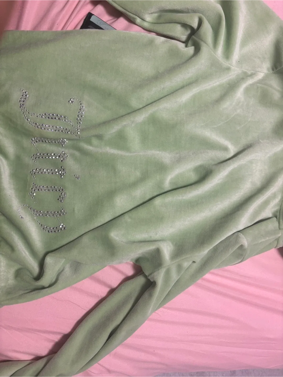 Juicy Couture Velour Hoodie - Size L (12-14) - Green image indicator(5)