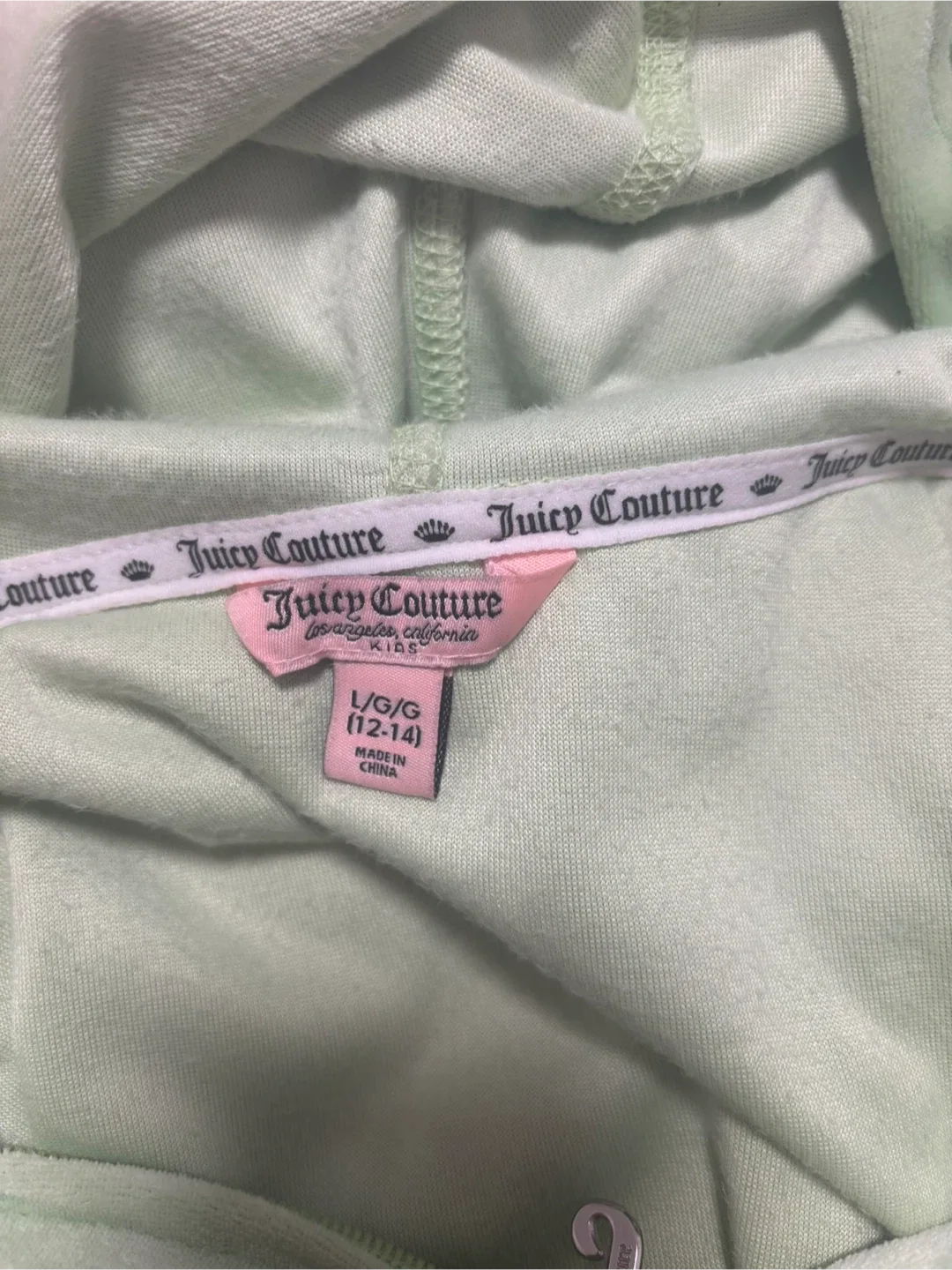 Juicy Couture Velour Hoodie - Size L (12-14) - Green image indicator(4)