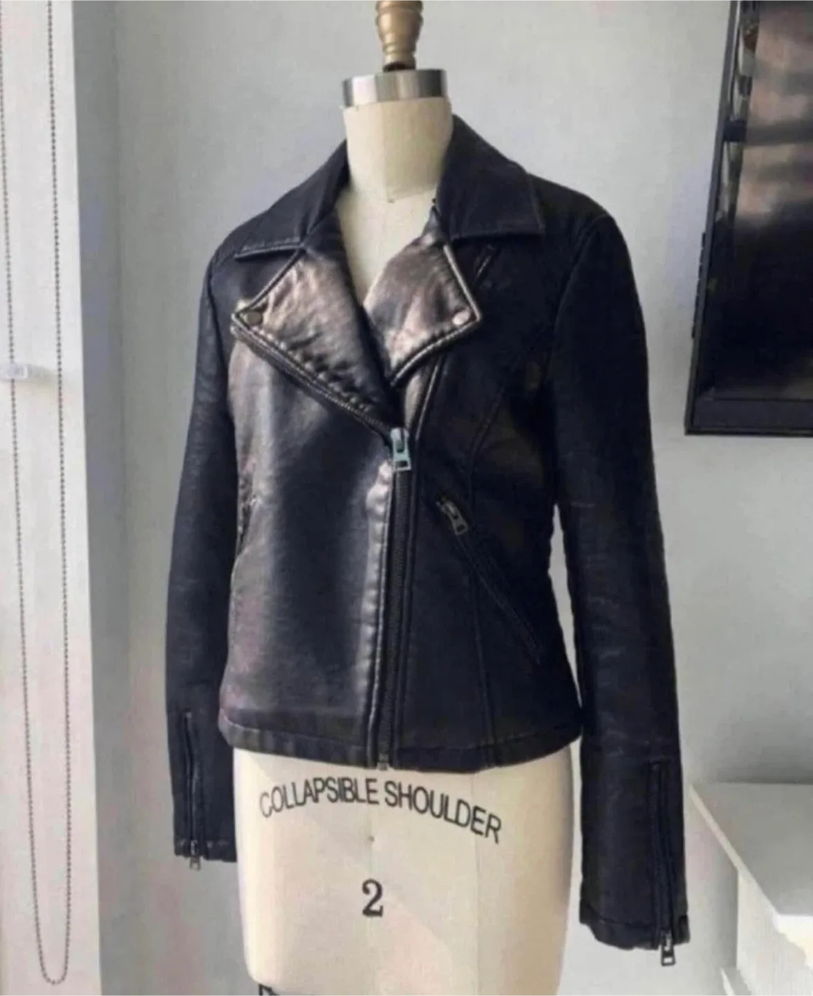 Topshop Faux Leather Jacket size 6 thumbnail