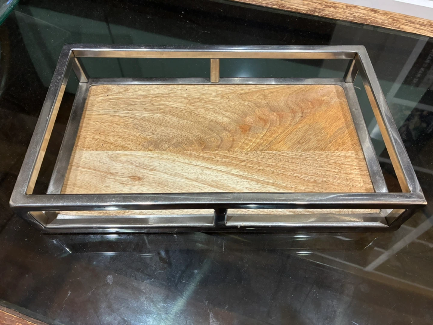 Decorative Tray with Metal Frame - made in India