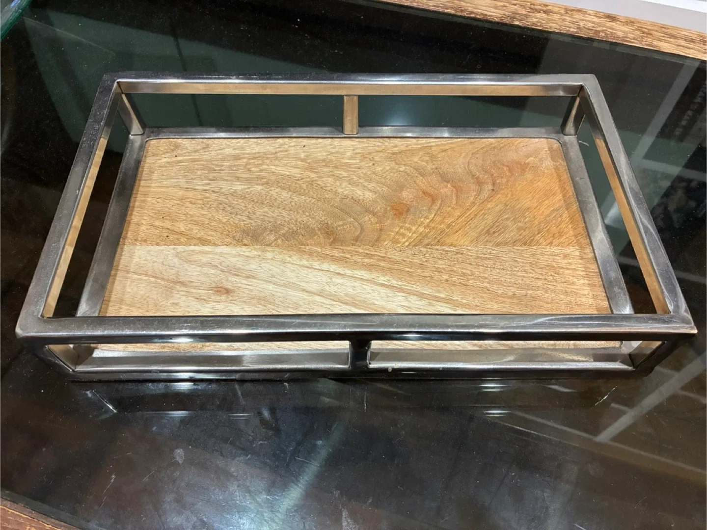 Decorative Tray with Metal Frame - made in India