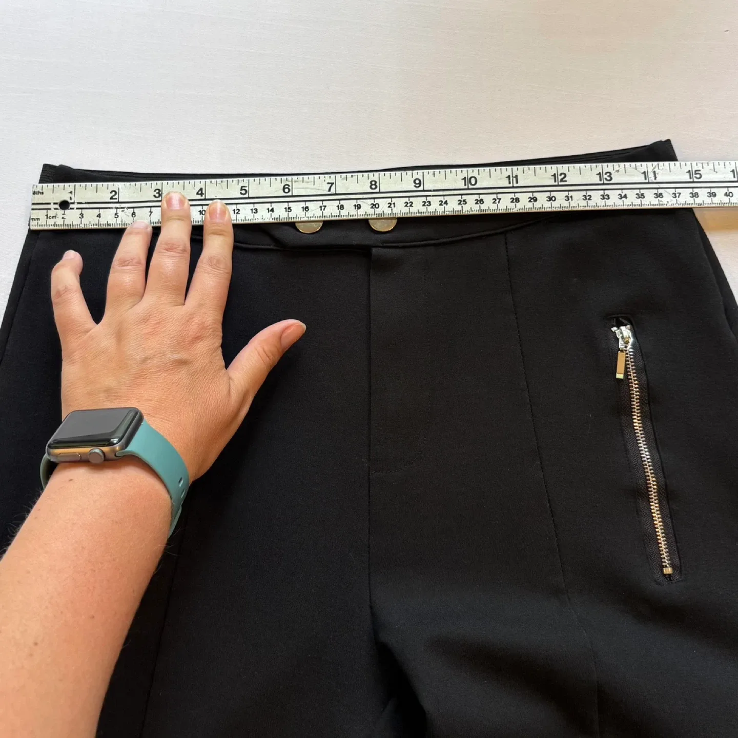 Lily Morgan Black Ponte Skinny Pants Elasticized Waist Size S image indicator(5)