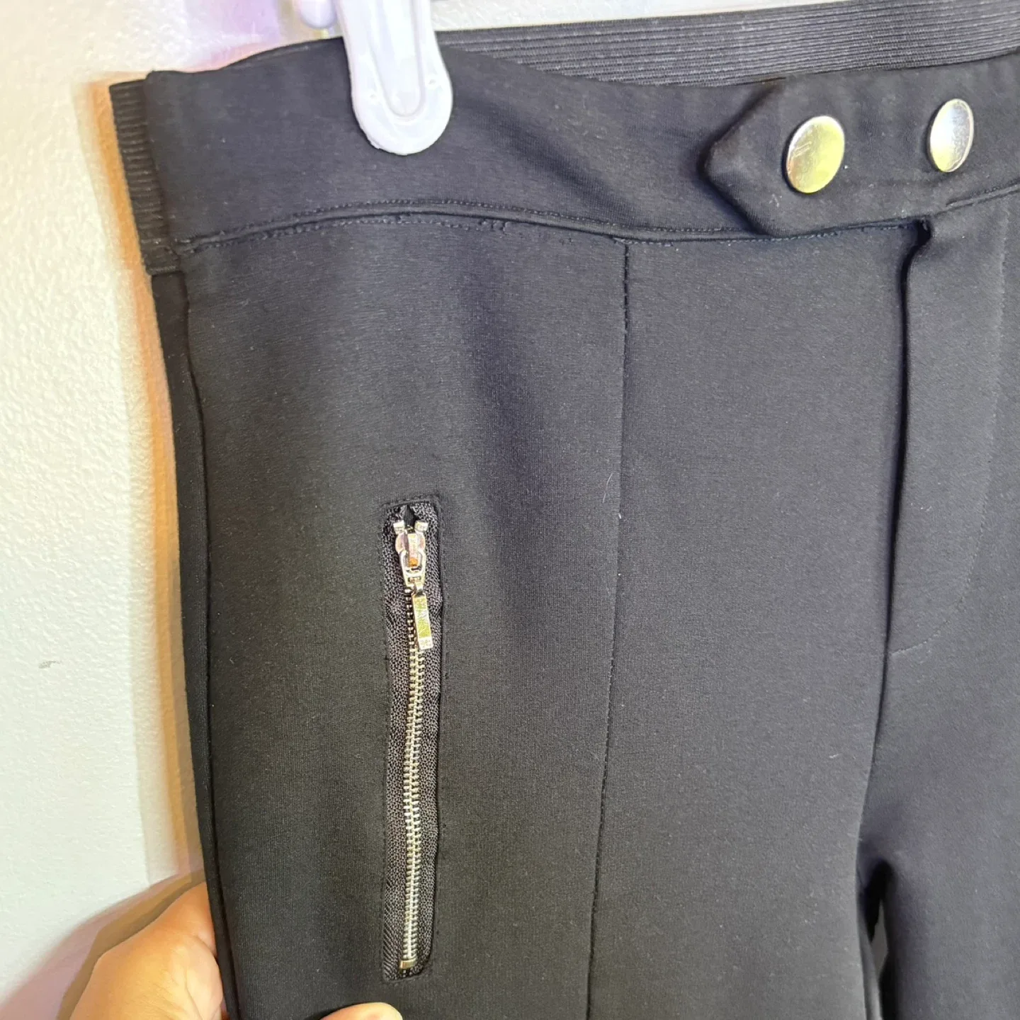 Lily Morgan Black Ponte Skinny Pants Elasticized Waist Size S image indicator(2)