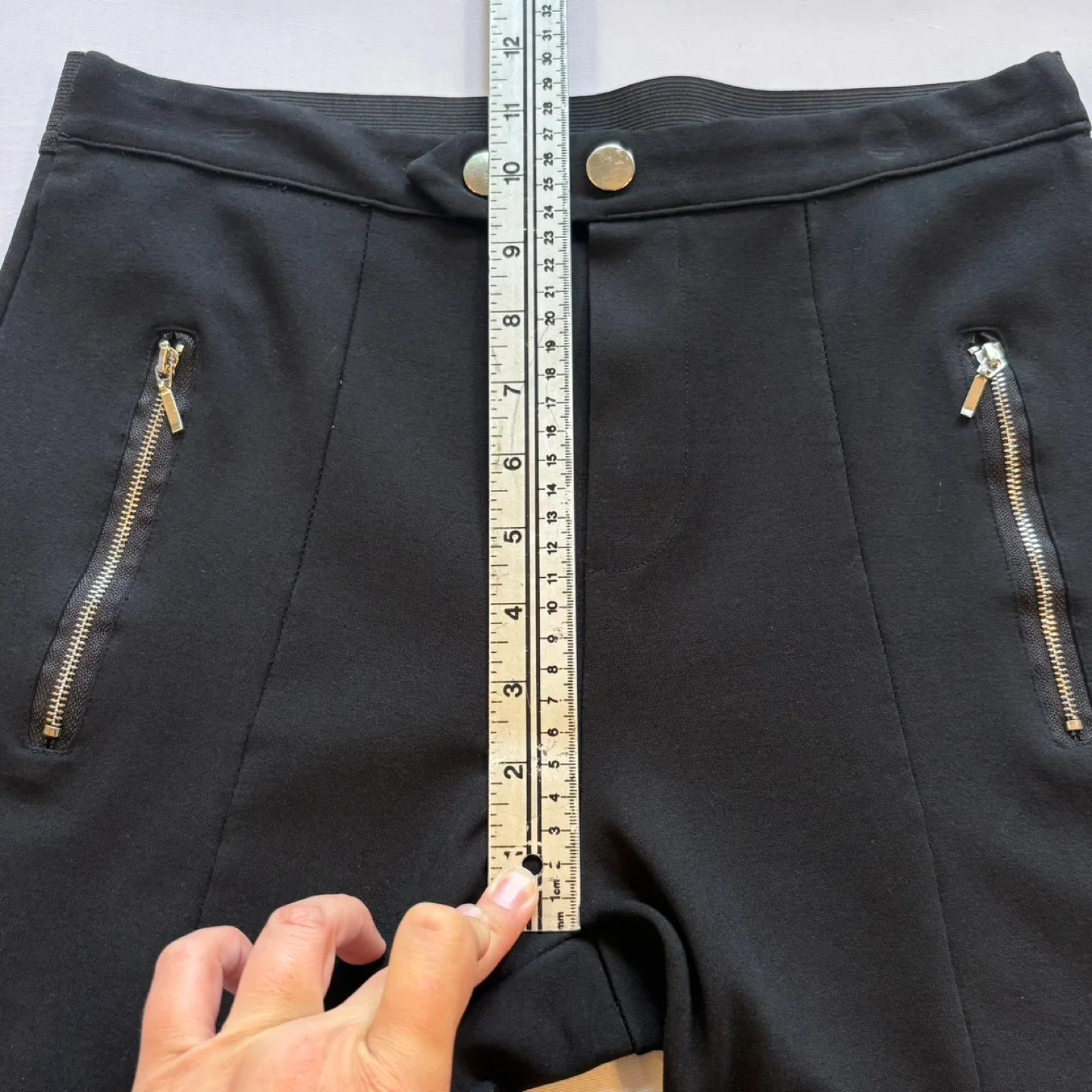 Lily Morgan Black Ponte Skinny Pants Elasticized Waist Size S image indicator(6)