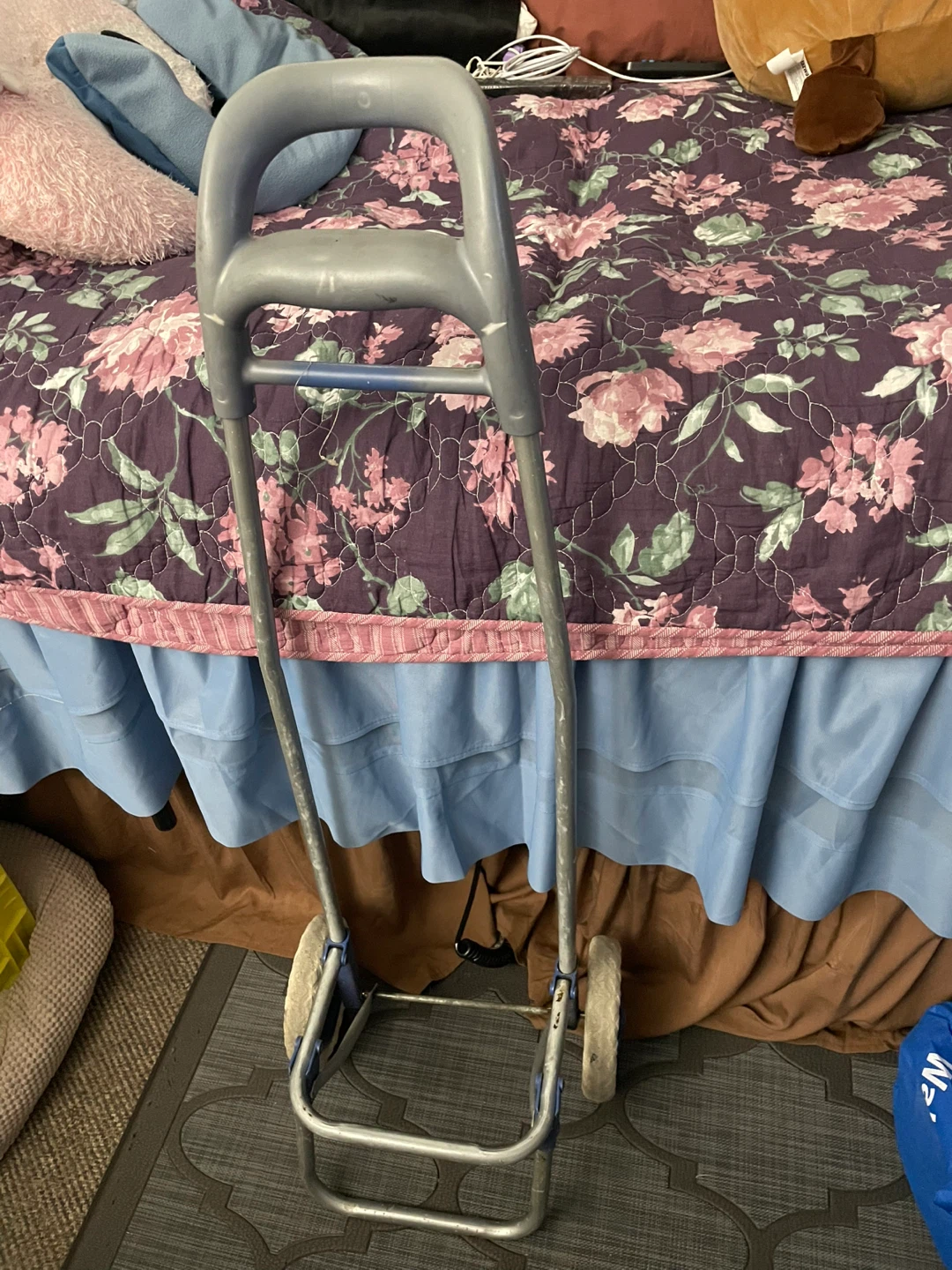 Used Blue Folding Shopping Cart - photo 3