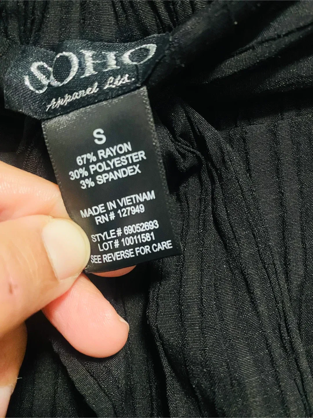 New SOHO Apparel Ltd. Black Ribbed Pants - Size S image indicator(4)