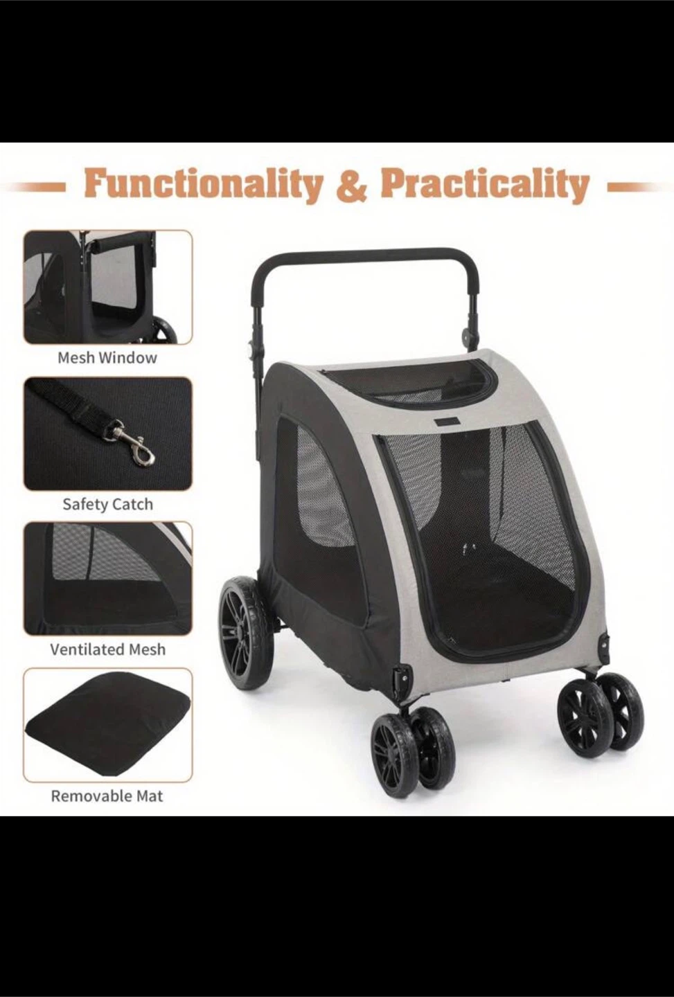 Pet Stroller with Mesh Window XL - photo 2