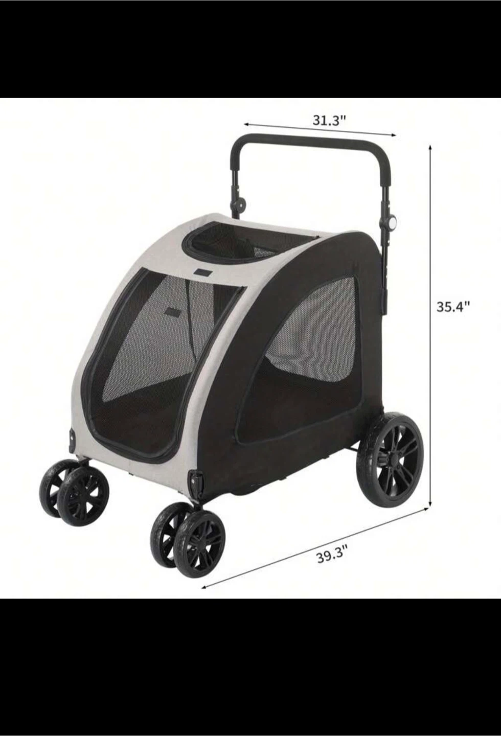 Pet Stroller with Mesh Window XL
