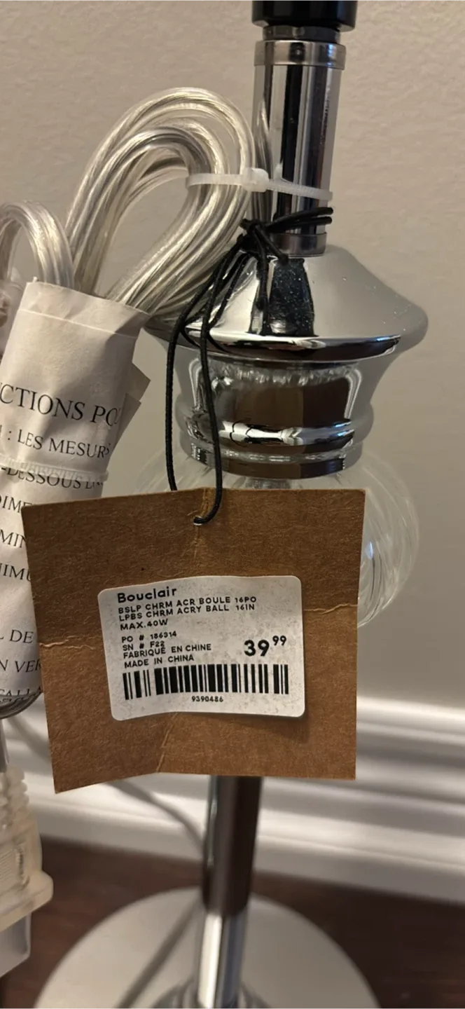 Bouclair Chrome Table Lamps  - Pair for 40$ image indicator(2)