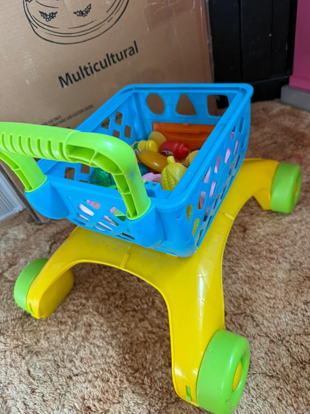 Kids Shopping Cart with Play Food firm price image indicator(3)