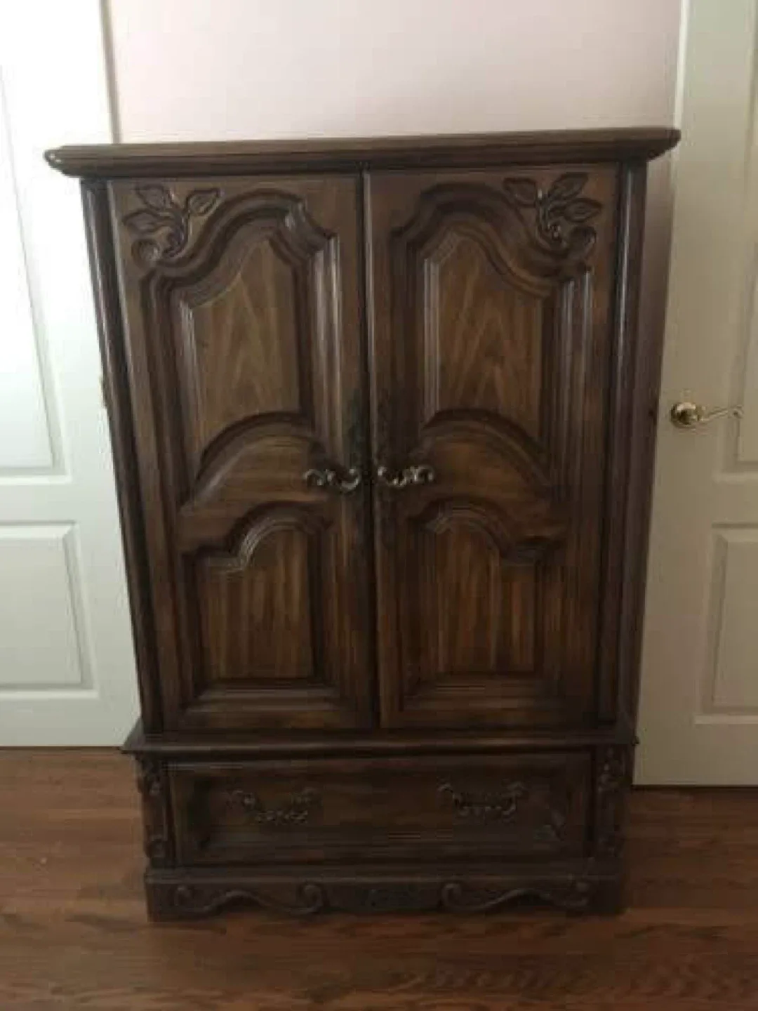 Vintage Dark Wood Armoire image indicator(3)