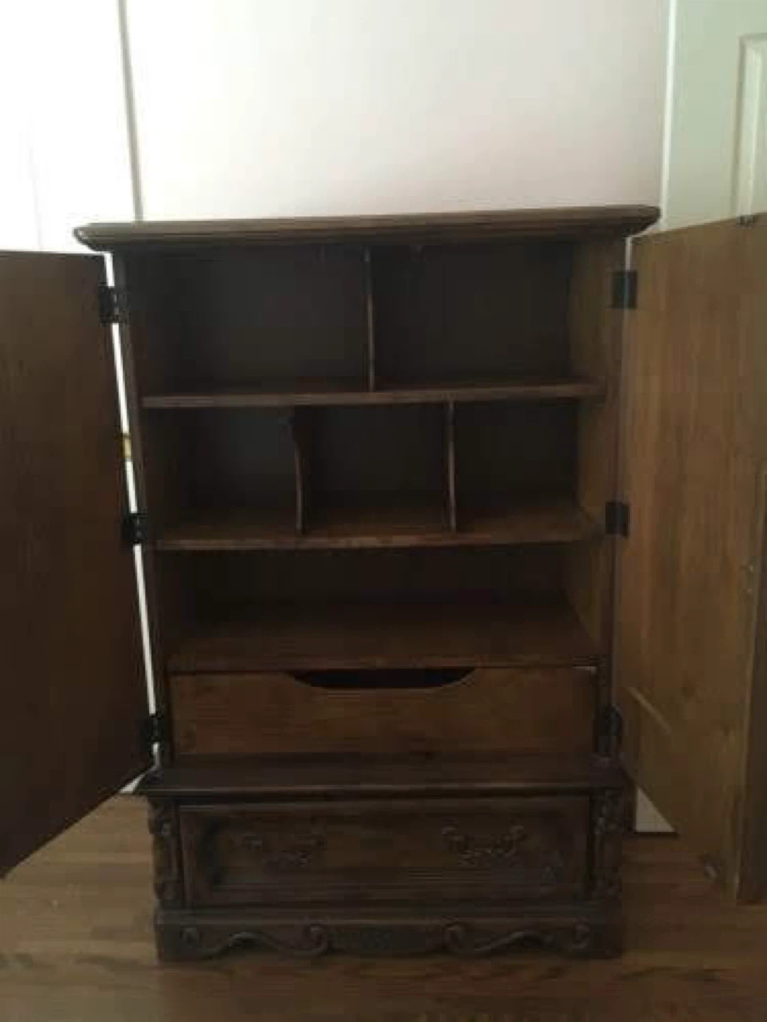 Vintage Dark Wood Armoire - photo 2