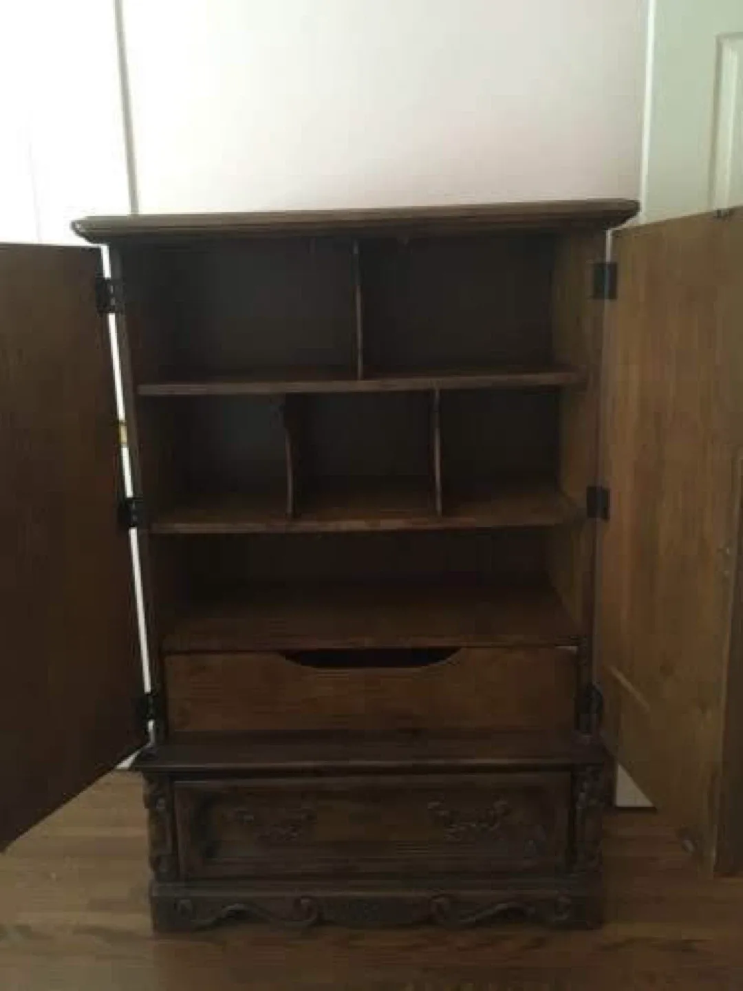 Vintage Dark Wood Armoire image indicator(2)