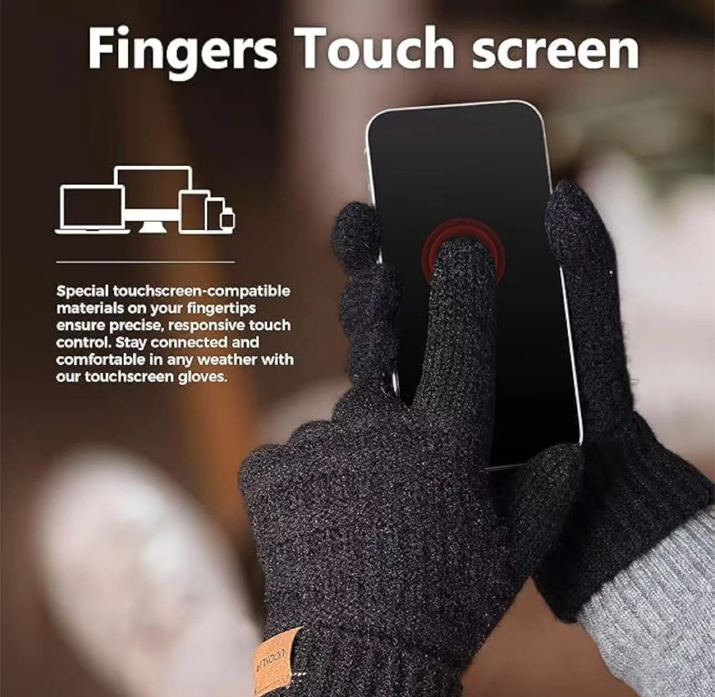 Touchscreen Gloves - Acrylic, Nylon, PBT - photo 3