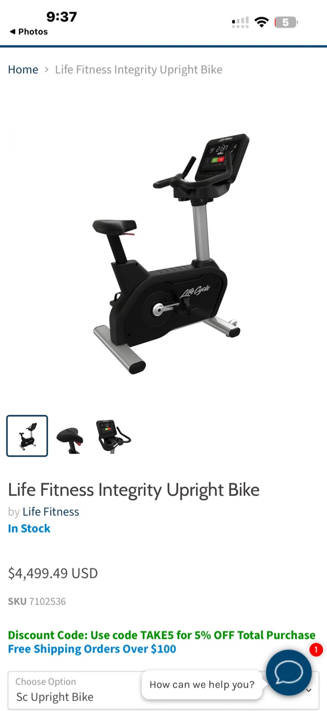 Life Fitness Integrity Upright Bike - photo 5