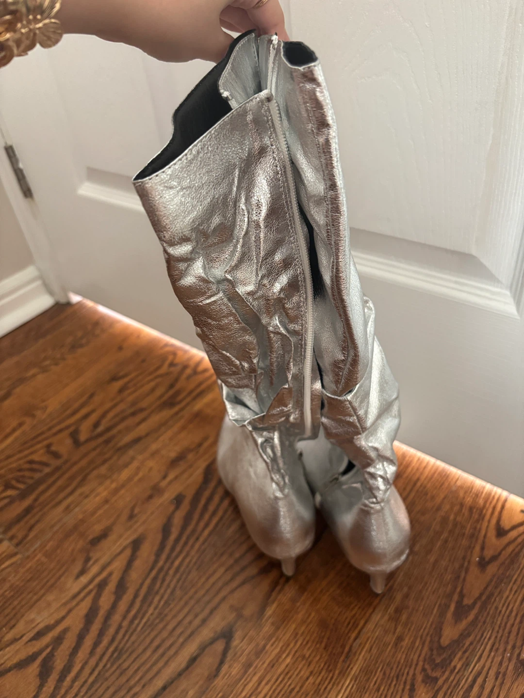 Silver Knee-High Boots - photo 2