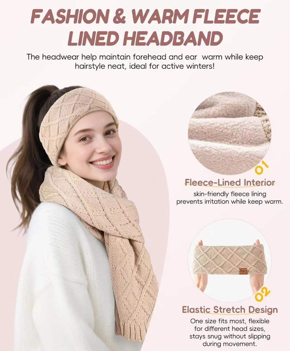 Winter Set: Beanie, Scarf, Gloves, Headband - photo 3