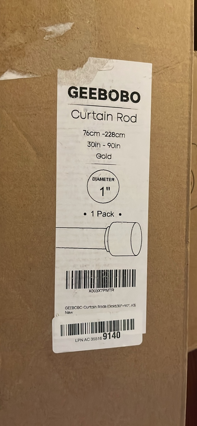 GEEBOBO Gold Curtain Rod (30-90") - New in Box - photo 4