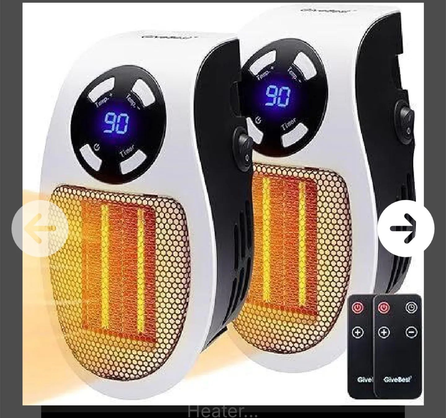 GiveBest Personal Electric Ceramic Heater - 2 Pack thumbnail