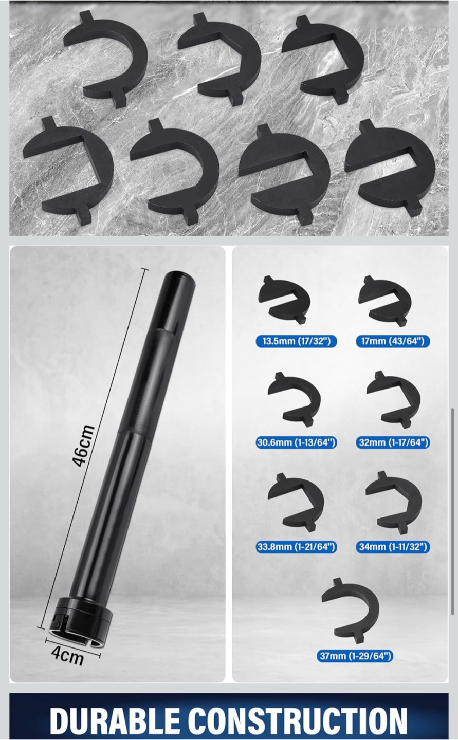 Inner Tie Rod Removal Tool Set - Socket & Open Jaw Driver - photo 3