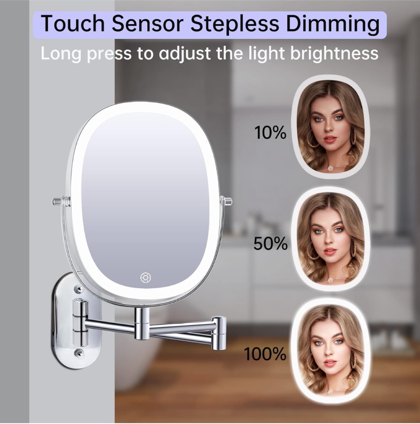 Wall Mounted Lighted Makeup Vanity Mirror - New in Box! - photo 4