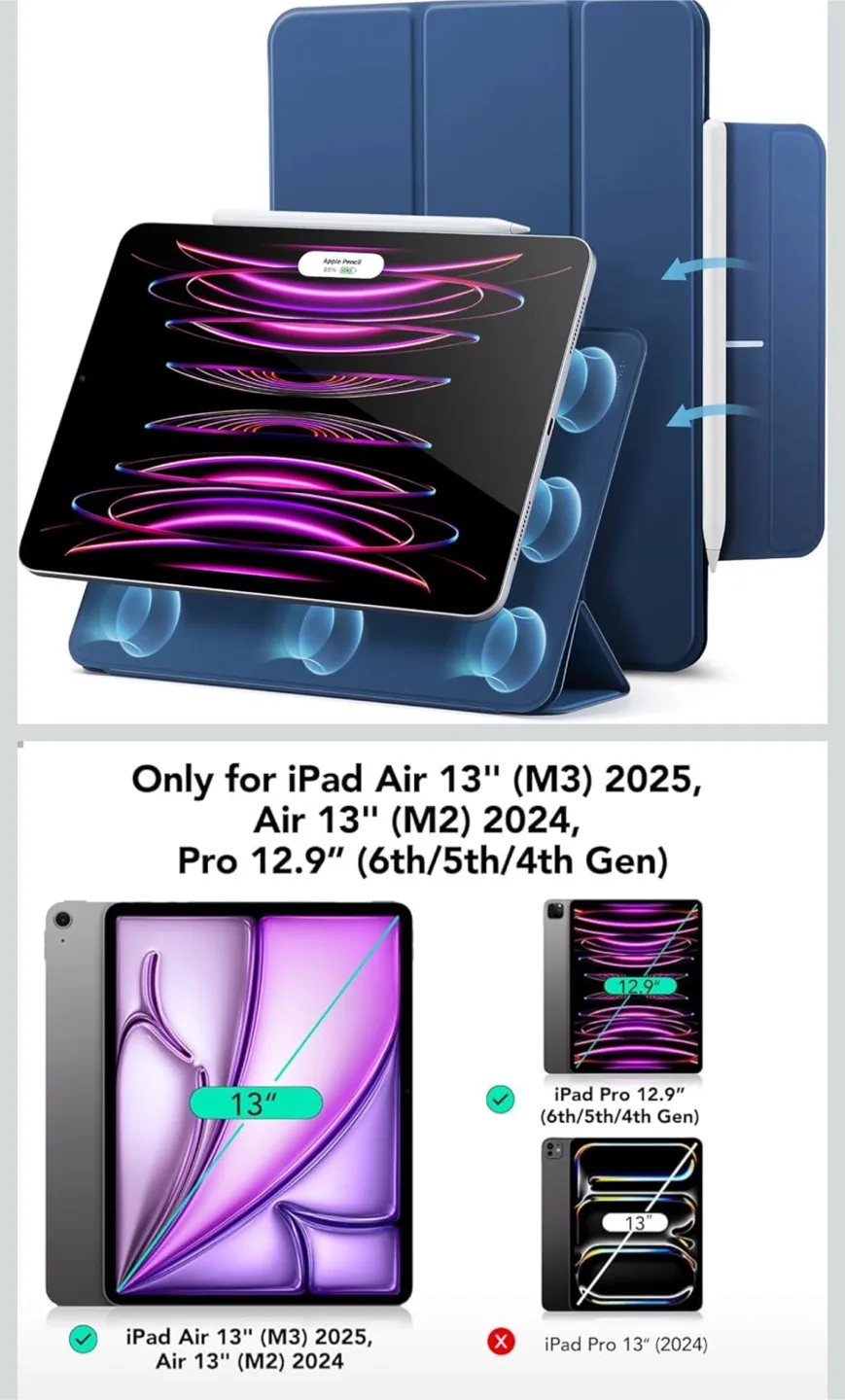 New ESR Rebound 360 Purple iPad Pro 12.9 Case thumbnail