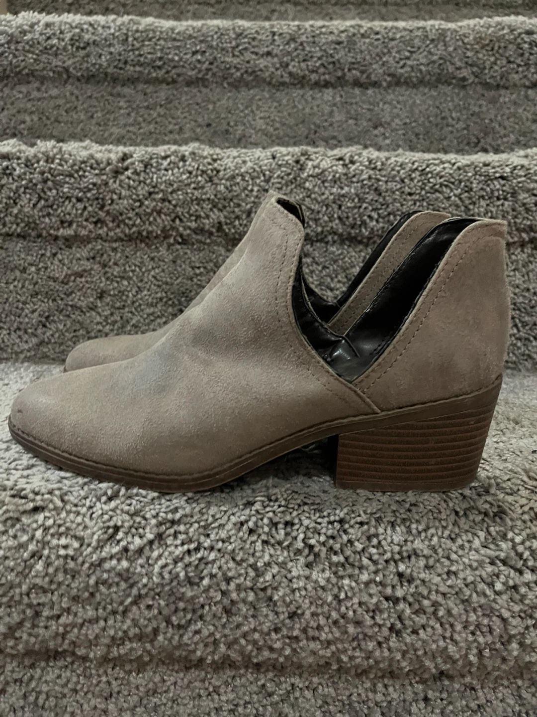Fergalicious Grey Suede Ankle Booties Size 8 - photo 4